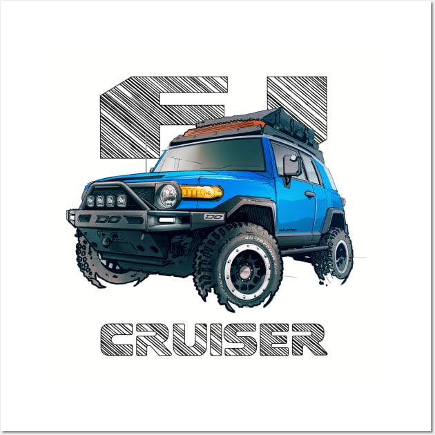 FJ Cruiser (XJ10) – VooDoo Blue Wall Art by robert1117